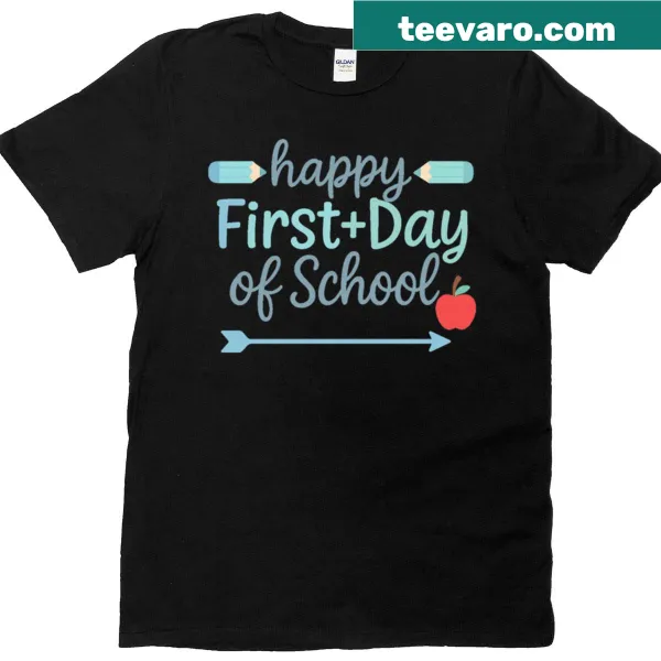 Cheerful T-shirt for teachers celebrating the first day of school