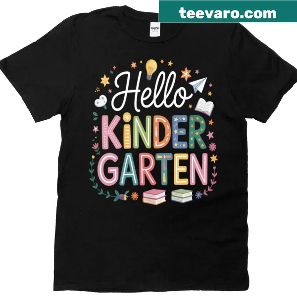 Cheerful T-shirt for kids welcoming them to kindergarten