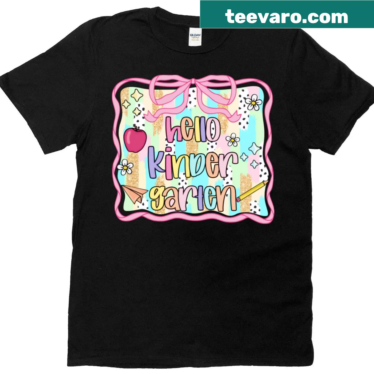 Rainbow welcome art graphic on a T-shirt for kids celebrating kindergarten — on a men's t-shirt