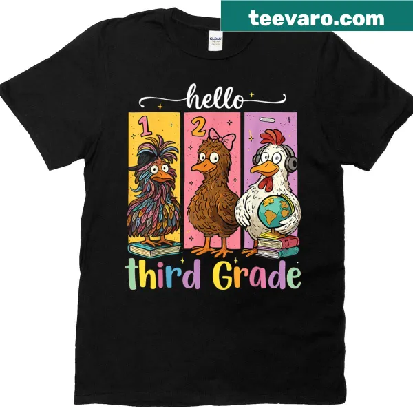 T-shirt with 'Hello Third Grade' text design for kids