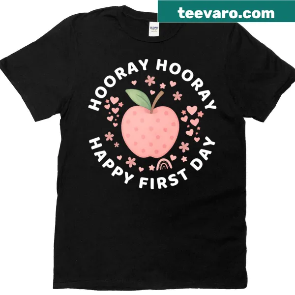 Happy first day of school t-shirt with cheerful text