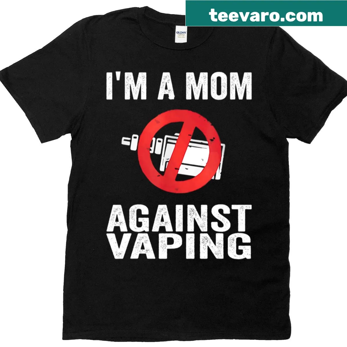 Anti-vaping t-shirt for moms with bold text — on a men's t-shirt