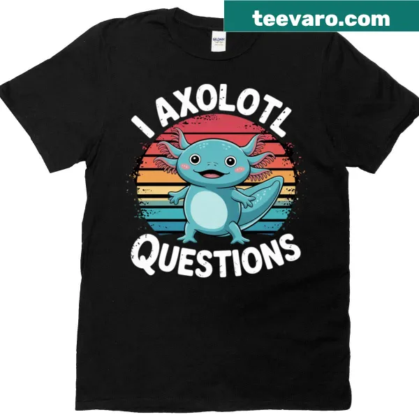 Cute axolotl kids t-shirt with cartoon design and playful text
