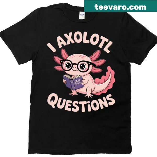 Kids t-shirt with pink axolotl design and playful text