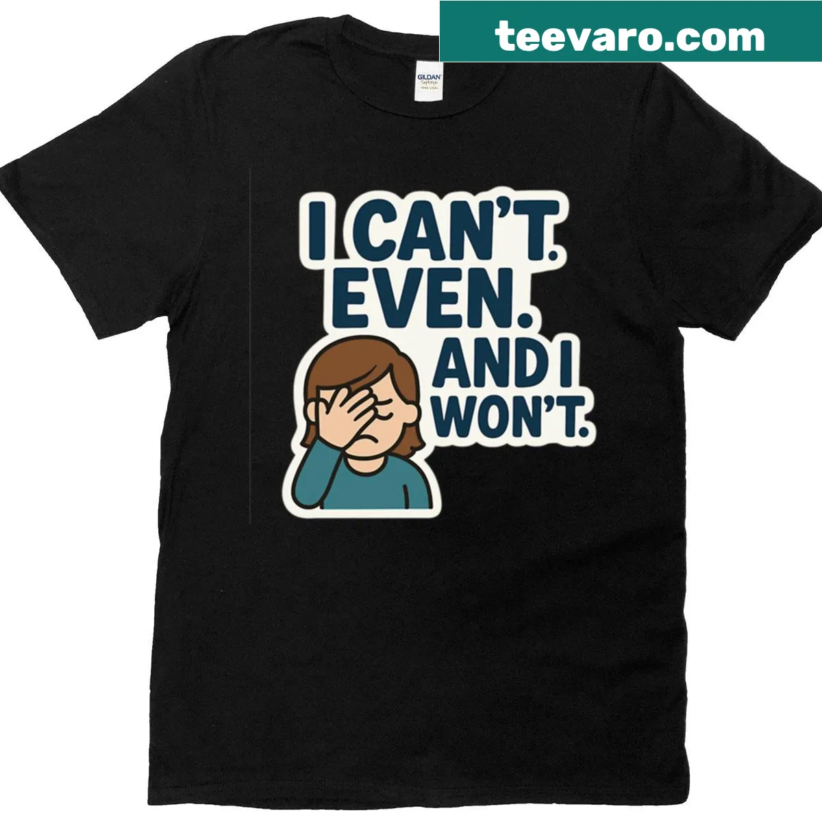 Funny t-shirt with meme-inspired text expressing frustration — on a men's t-shirt