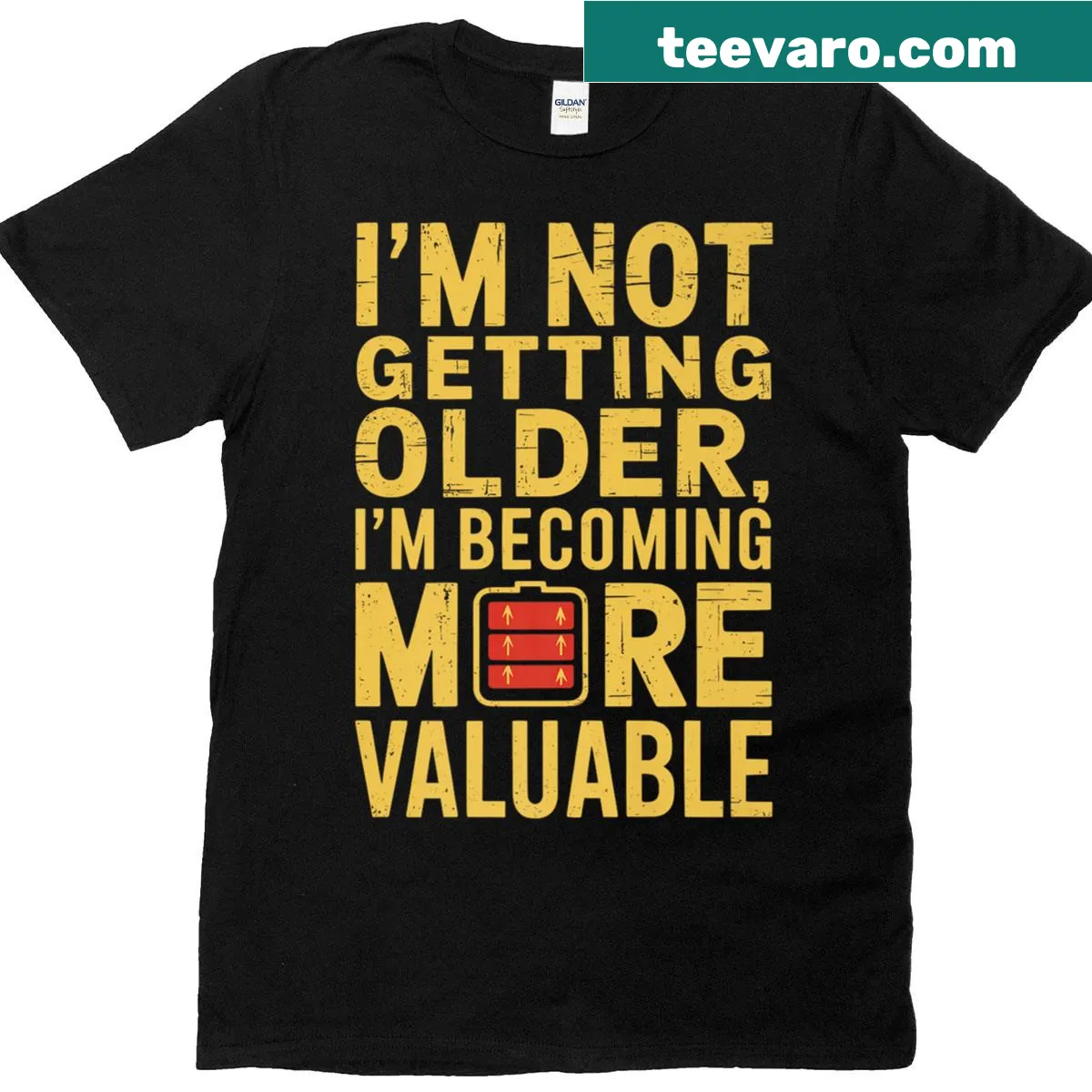Funny Dad T-shirt with humorous aging theme — on a men's t-shirt