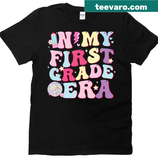Playful t-shirt celebrating first grade