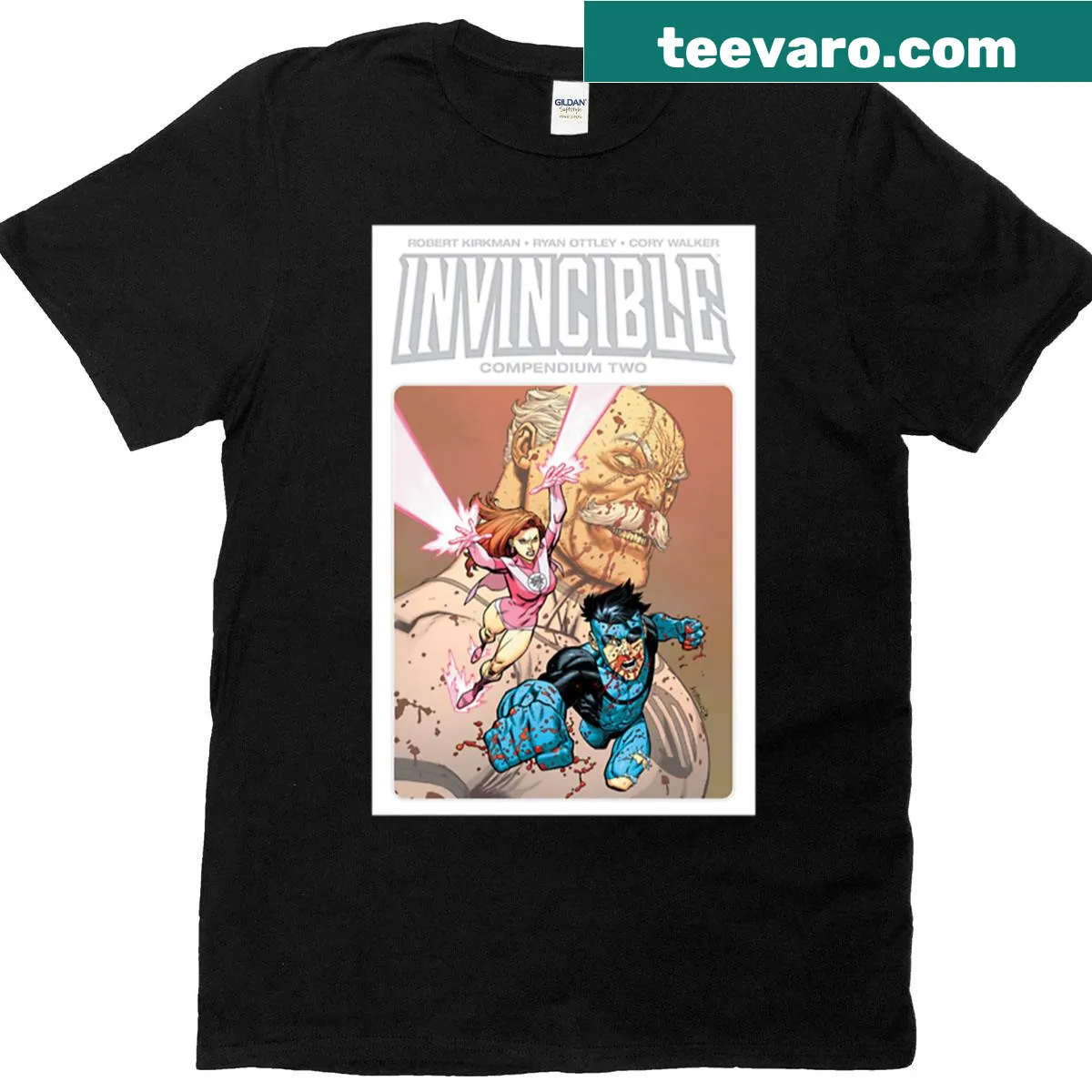 Illustration of a heroic character on a shirt — on a men's t-shirt