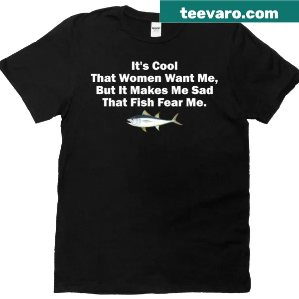 Oversized T-shirt with humorous text about fish wanting the wearer