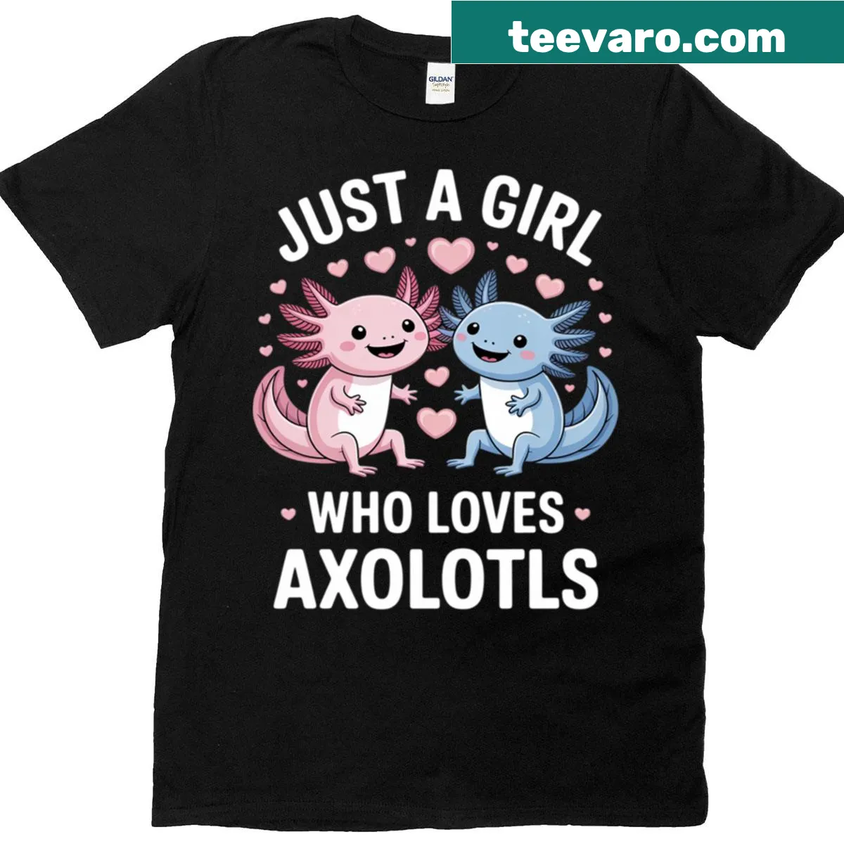 Cute birthday T-shirt featuring an axolotl and playful text. — on a men's t-shirt