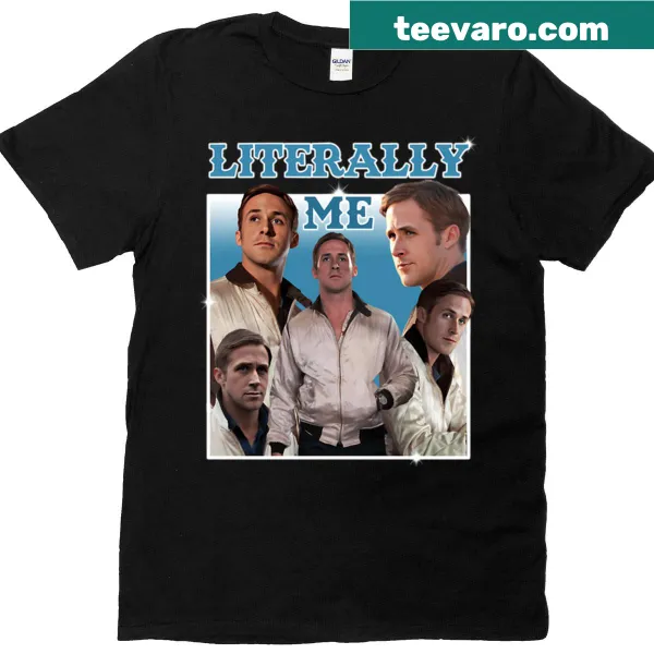 Typography graphic celebrating Ryan Gosling on a T-shirt.