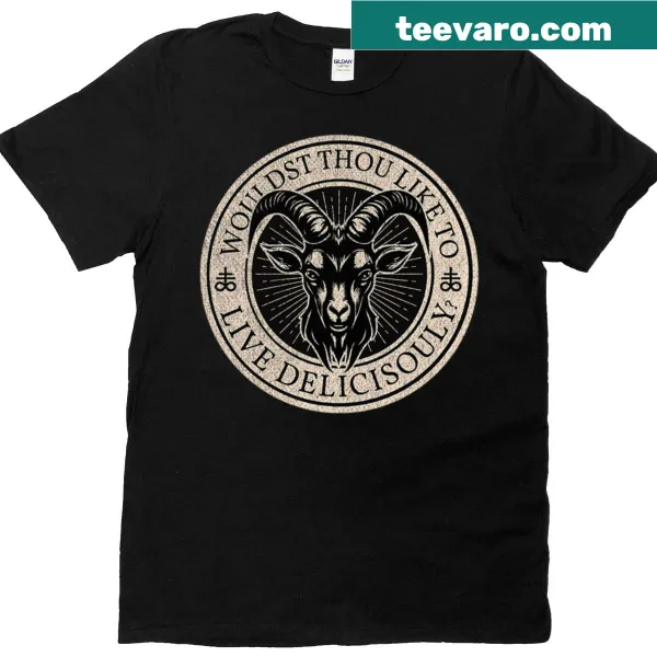 Vintage-style oversized horror movie t-shirt with Leviathan and goat design