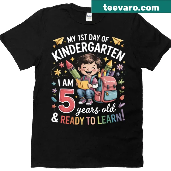 T-shirt celebrating 1st day of kindergarten for kids