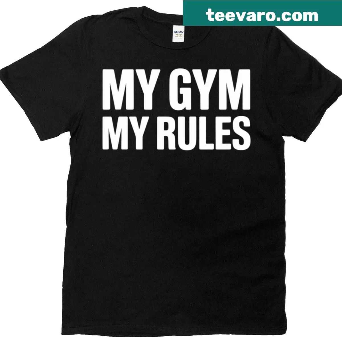 Statement t-shirt for PE teachers promoting gym rules — on a men's t-shirt