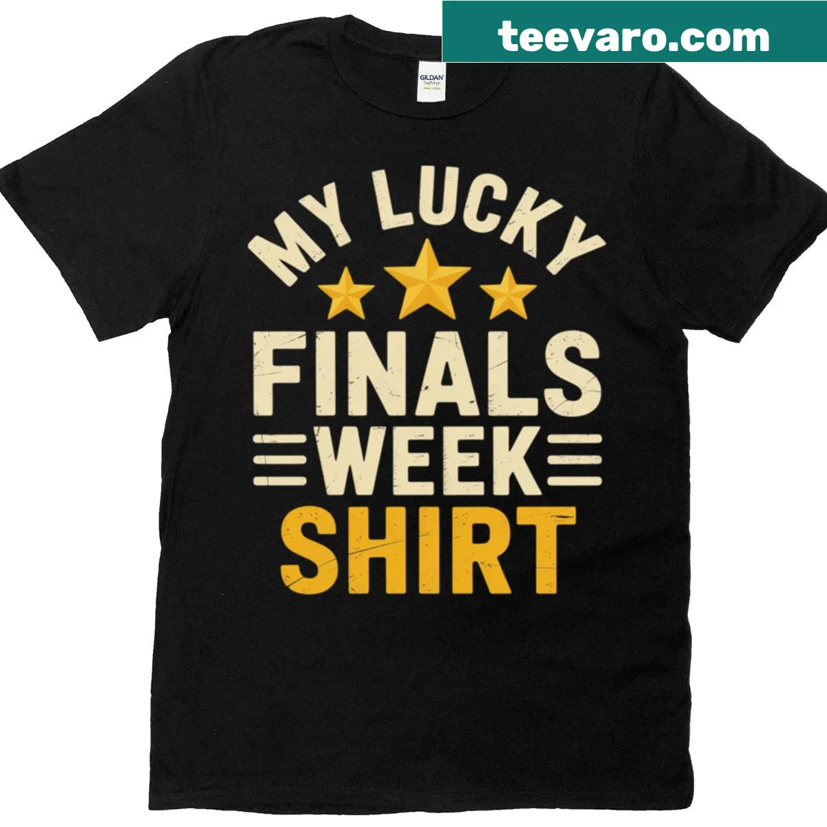 Funny finals week survival kit T-shirt for students — on a men's t-shirt