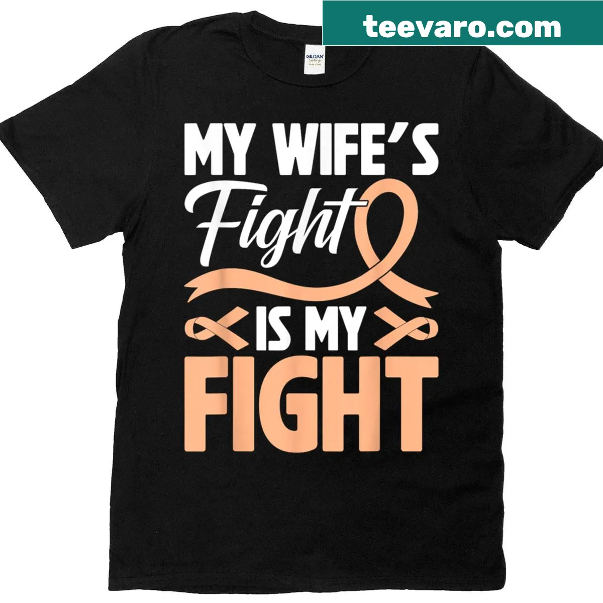 Supportive message for uterine cancer awareness T-shirt — on a men's t-shirt