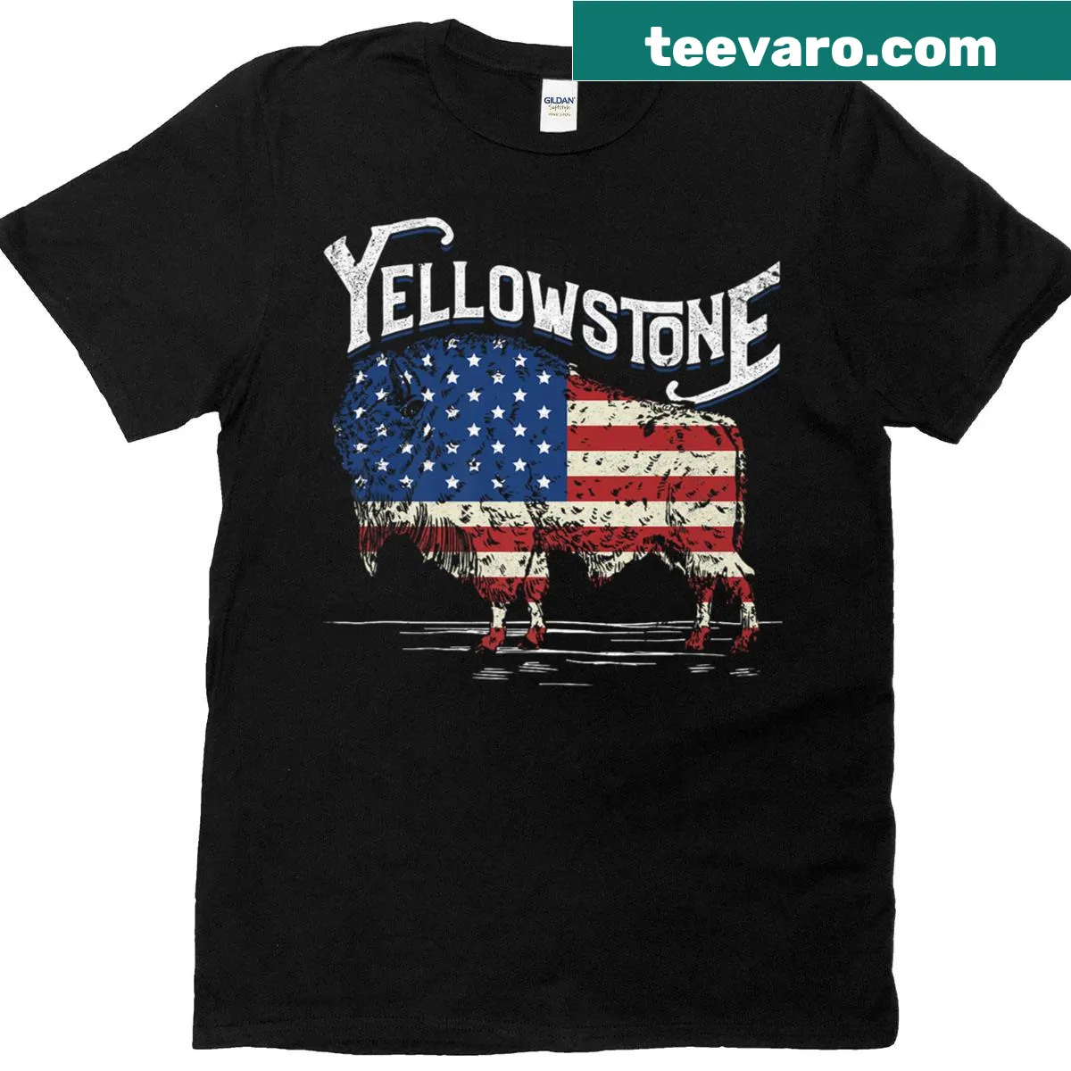 Funny Yellowstone National Park t-shirt with playful graphics — on a men's t-shirt
