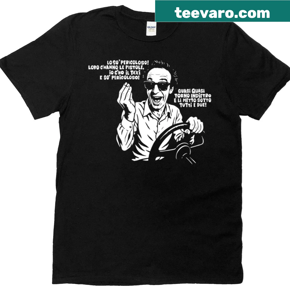 Playful graphic t-shirt with 'Night Ion Earth' theme — on a men's t-shirt