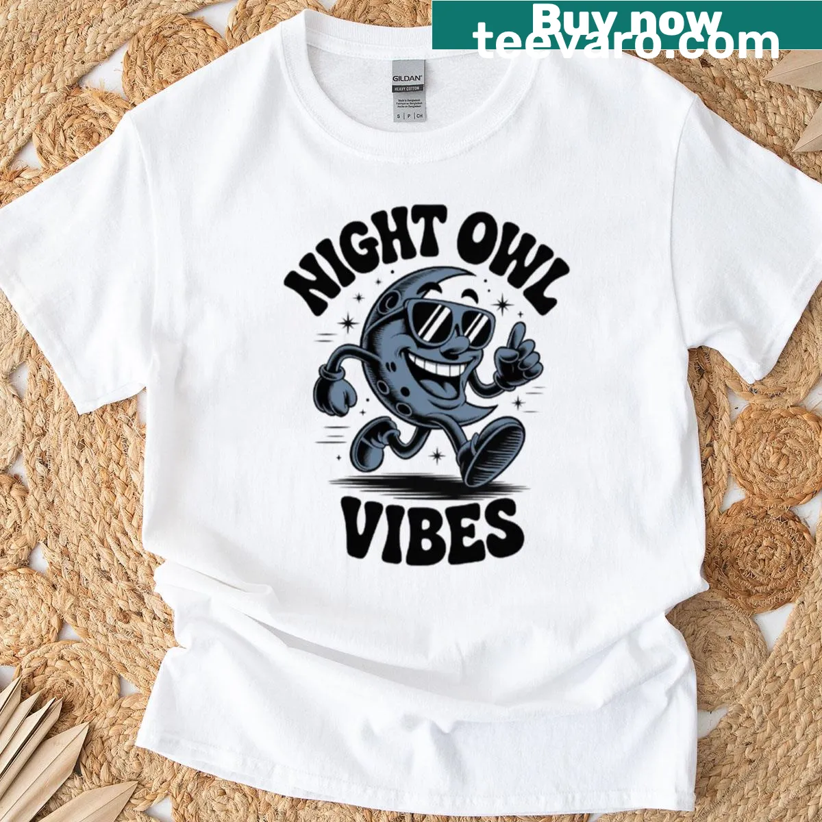 Mysterious graphic t-shirt inspired by cosmic night themes — on a men's t-shirt