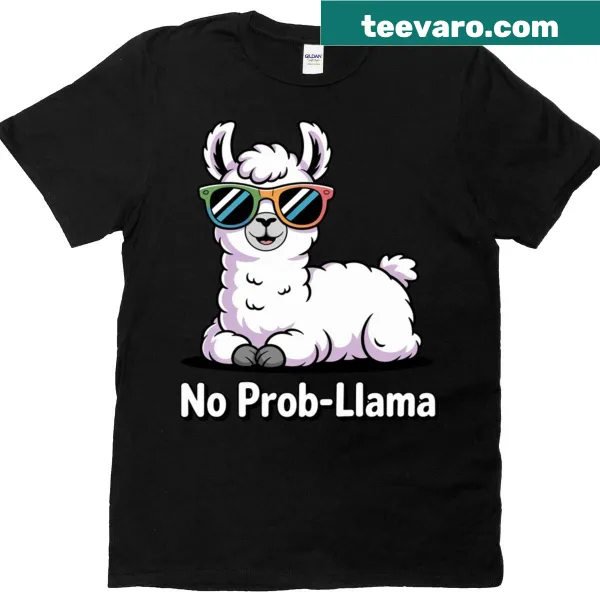 Cute llama illustration with the phrase 'No Prob-llama No Problem'