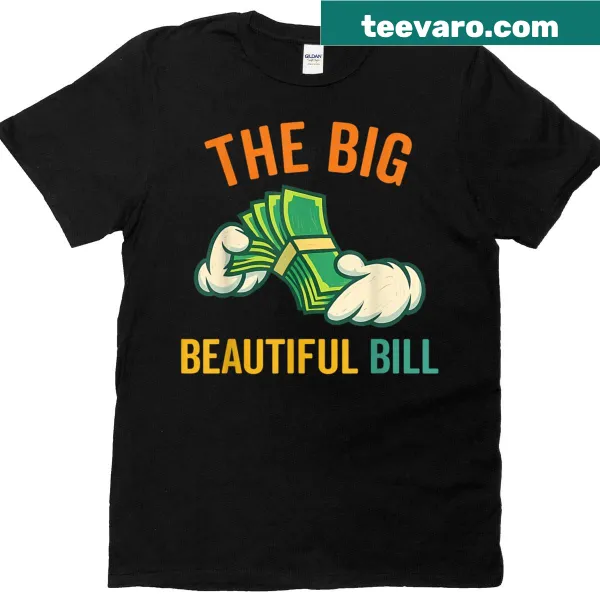 Patriotic t-shirt with the phrase 'One Big Beautiful Bill Built For America'