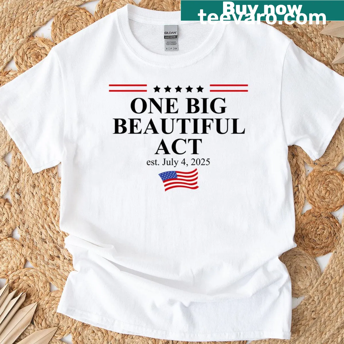 Playful typography design on the One Big Beautiful Bill T-shirt — on a men's t-shirt