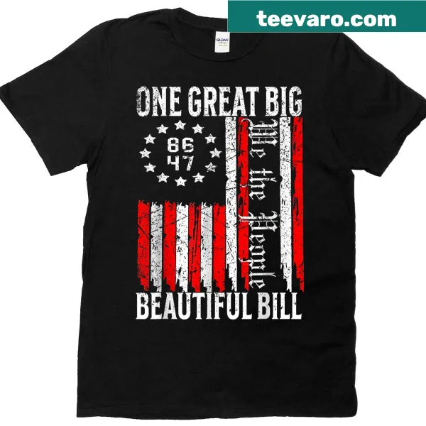 Patriotic T-shirt featuring US flag and 'We the People' text