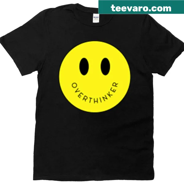 Light-hearted T-shirt celebrating overthinkers with a playful design
