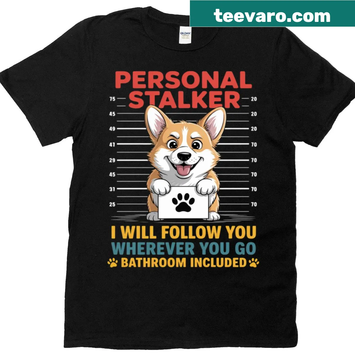 Funny T-shirt featuring a corgi with a humorous tagline — on a men's t-shirt