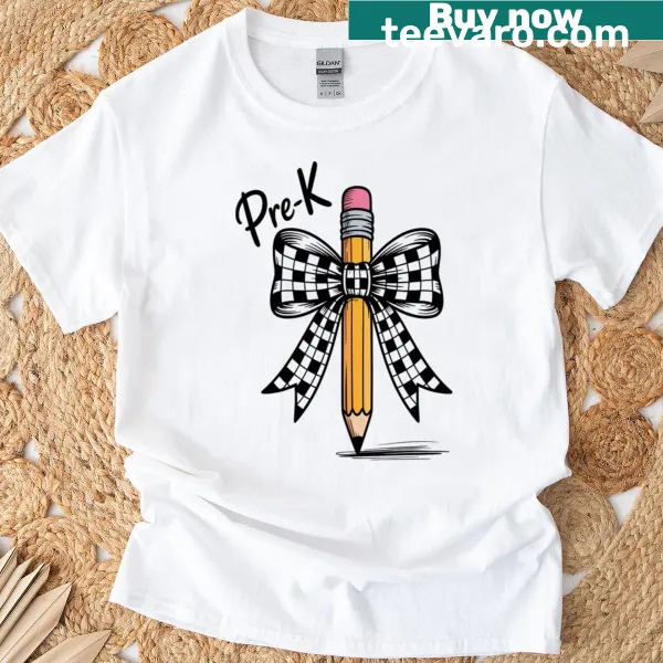 T-shirt for Pre K teachers featuring back-to-school design