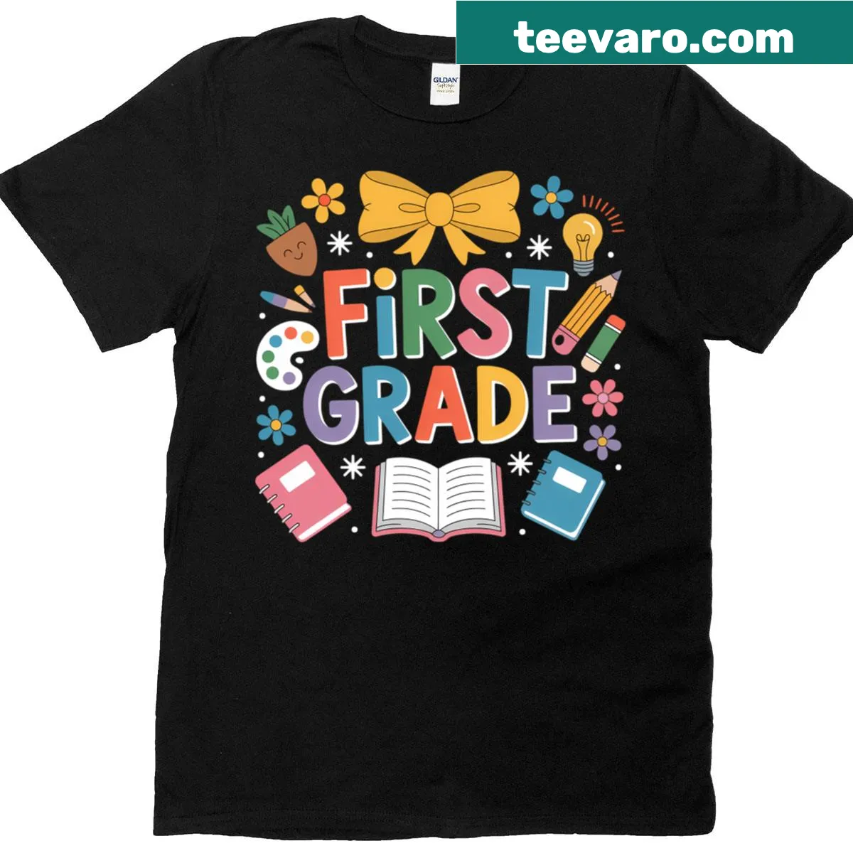 Cute coquette bow design for kids on a back to school t-shirt — on a men's t-shirt