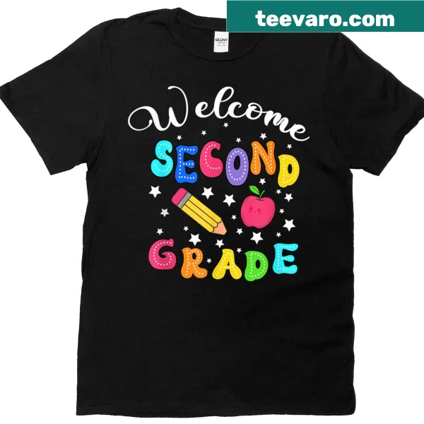 Cheerful T-shirt saying 'Hello 2nd Grade' for kids