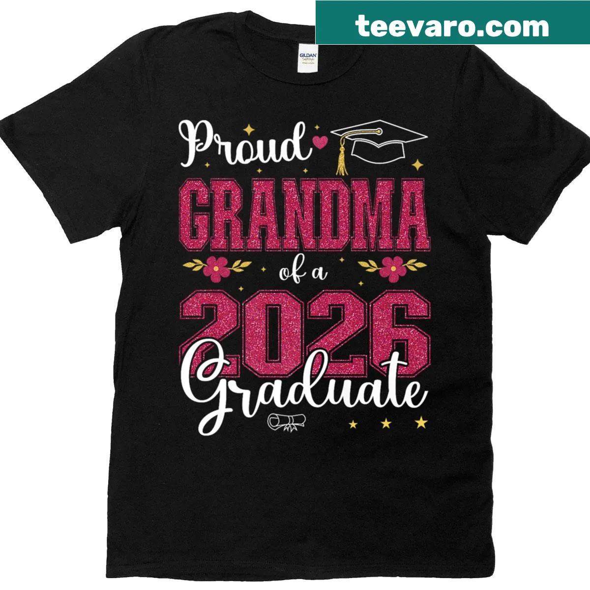 Graduation t-shirt for proud grandmas of Class of 2026 graduates — on a men's t-shirt