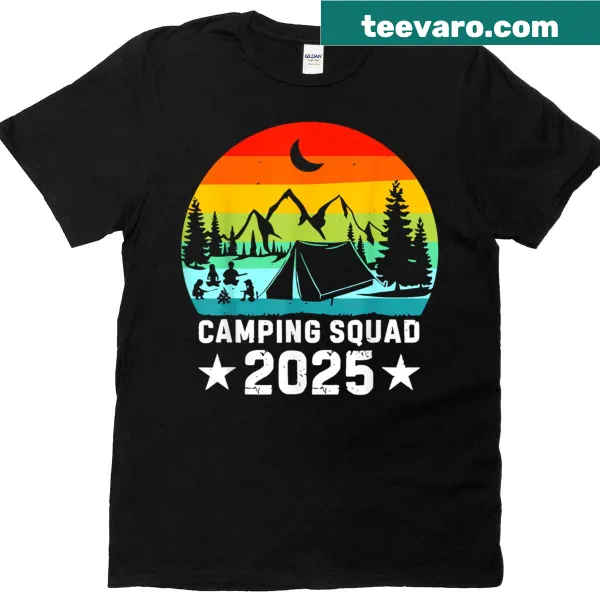 Retro camper T-shirt celebrating family camping trips
