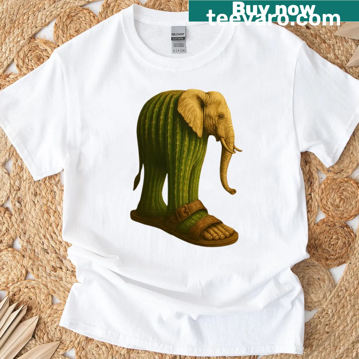 Illustration of a sock elephant on a quirky t-shirt — on a men's t-shirt