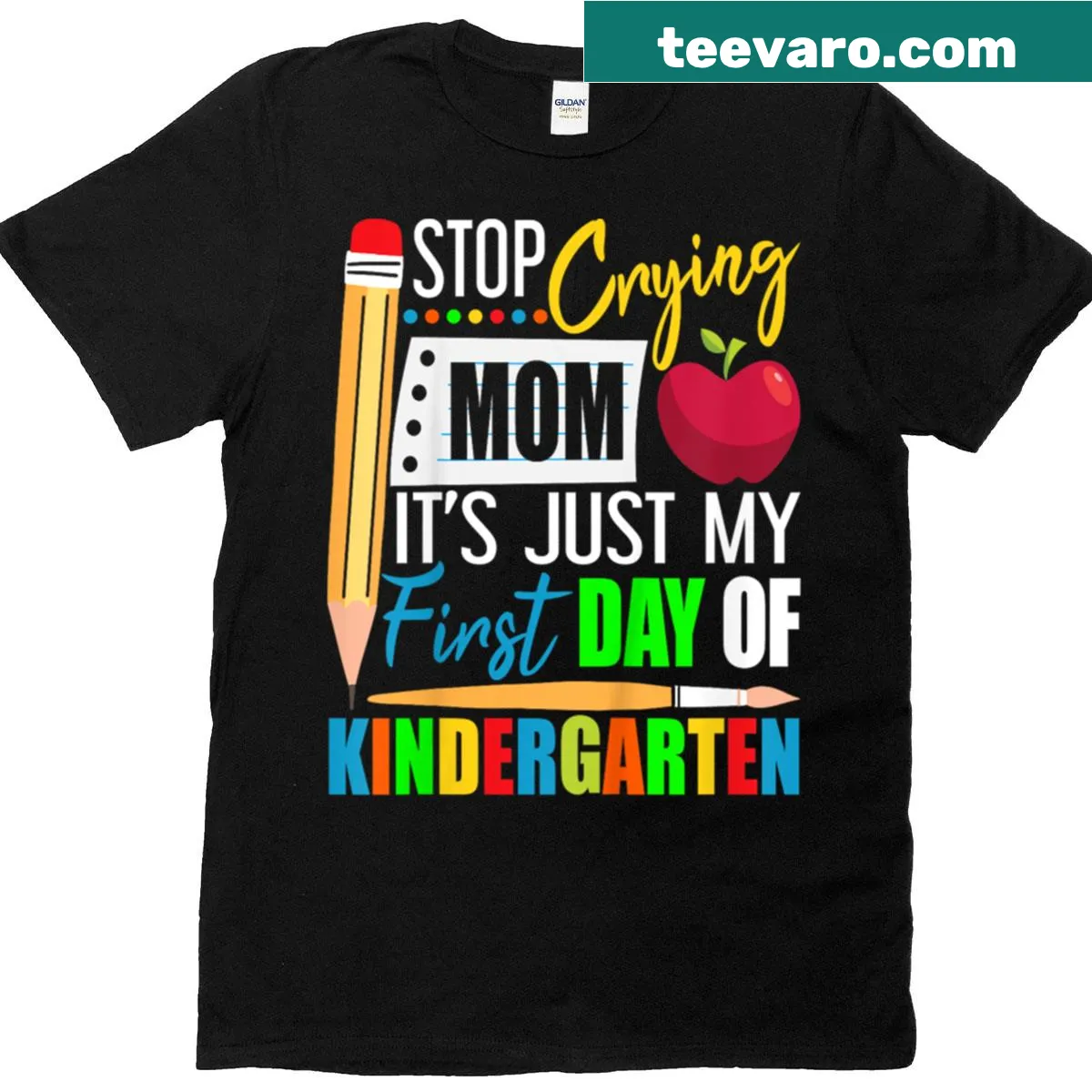 Children's t-shirt about first day of kindergarten for moms — on a men's t-shirt