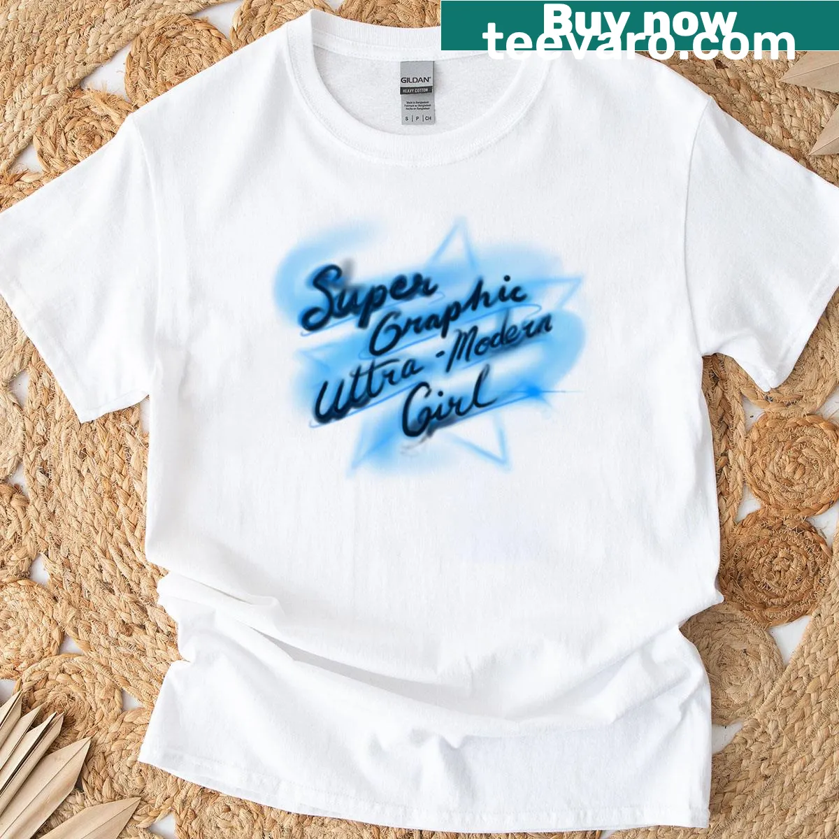 Ultra-modern airbrush graphic t-shirt inspired by Chappell Roan — on a men's t-shirt