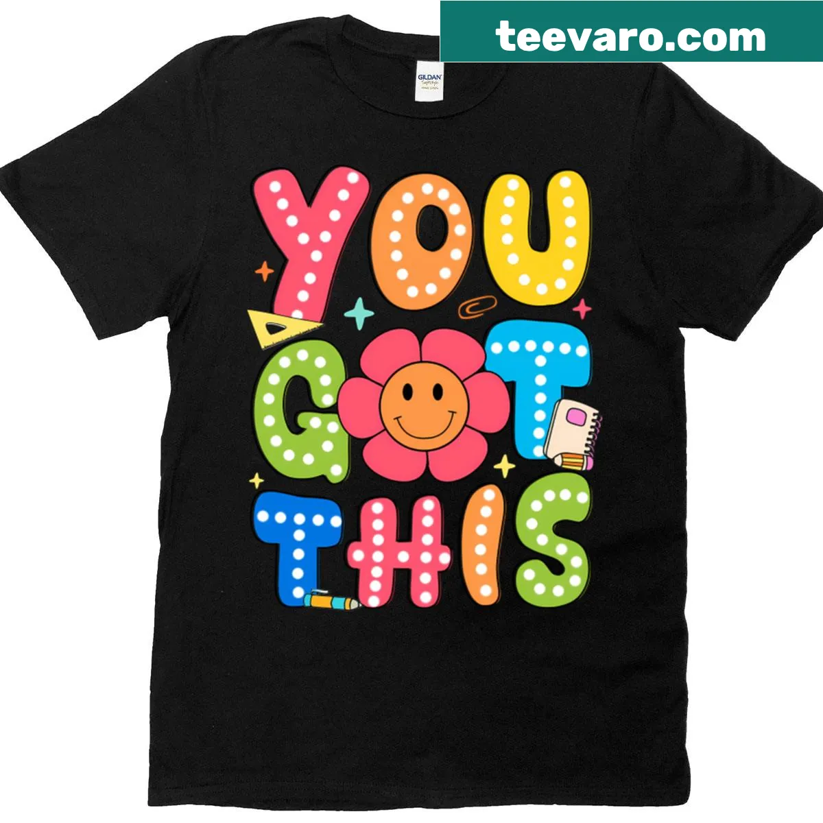 Playful Testing Day T-shirt with uplifting text — on a men's t-shirt