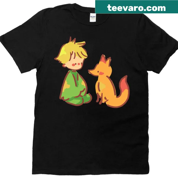 Illustrated T-shirt featuring The Little Prince and whimsical stars
