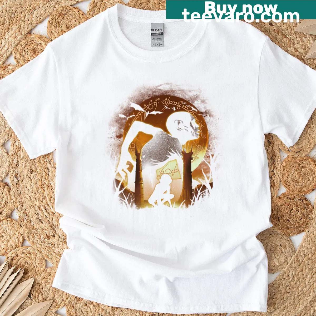 Illustration of a cute ring bearer on an oversized t-shirt — on a men's t-shirt