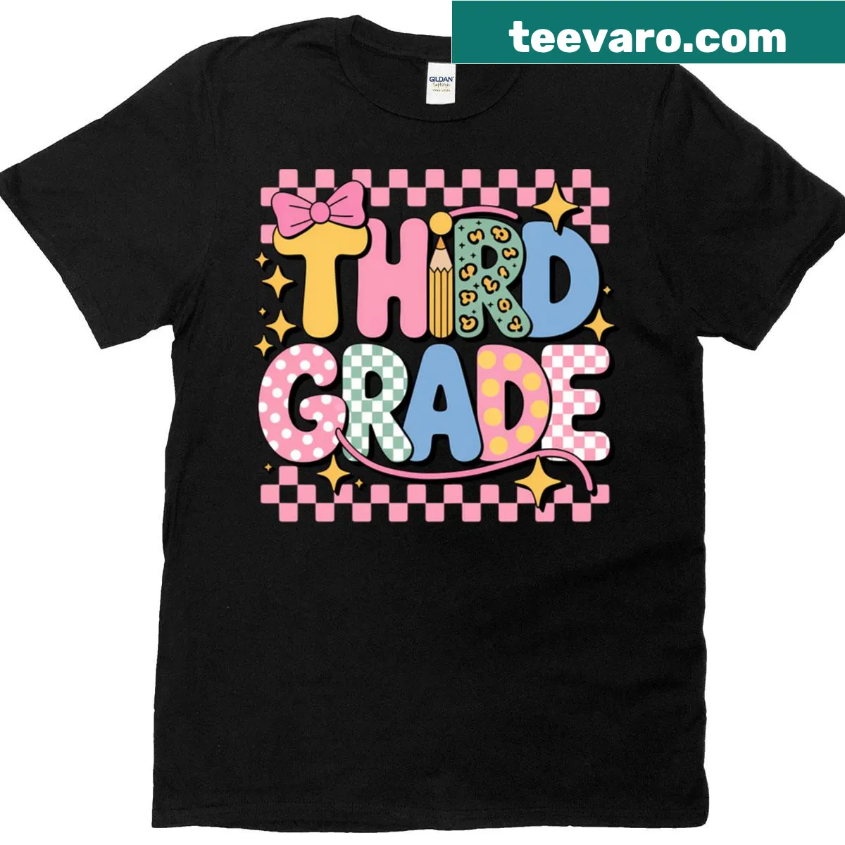 Back to School T-shirt for third graders with friendly typography. — on a men's t-shirt