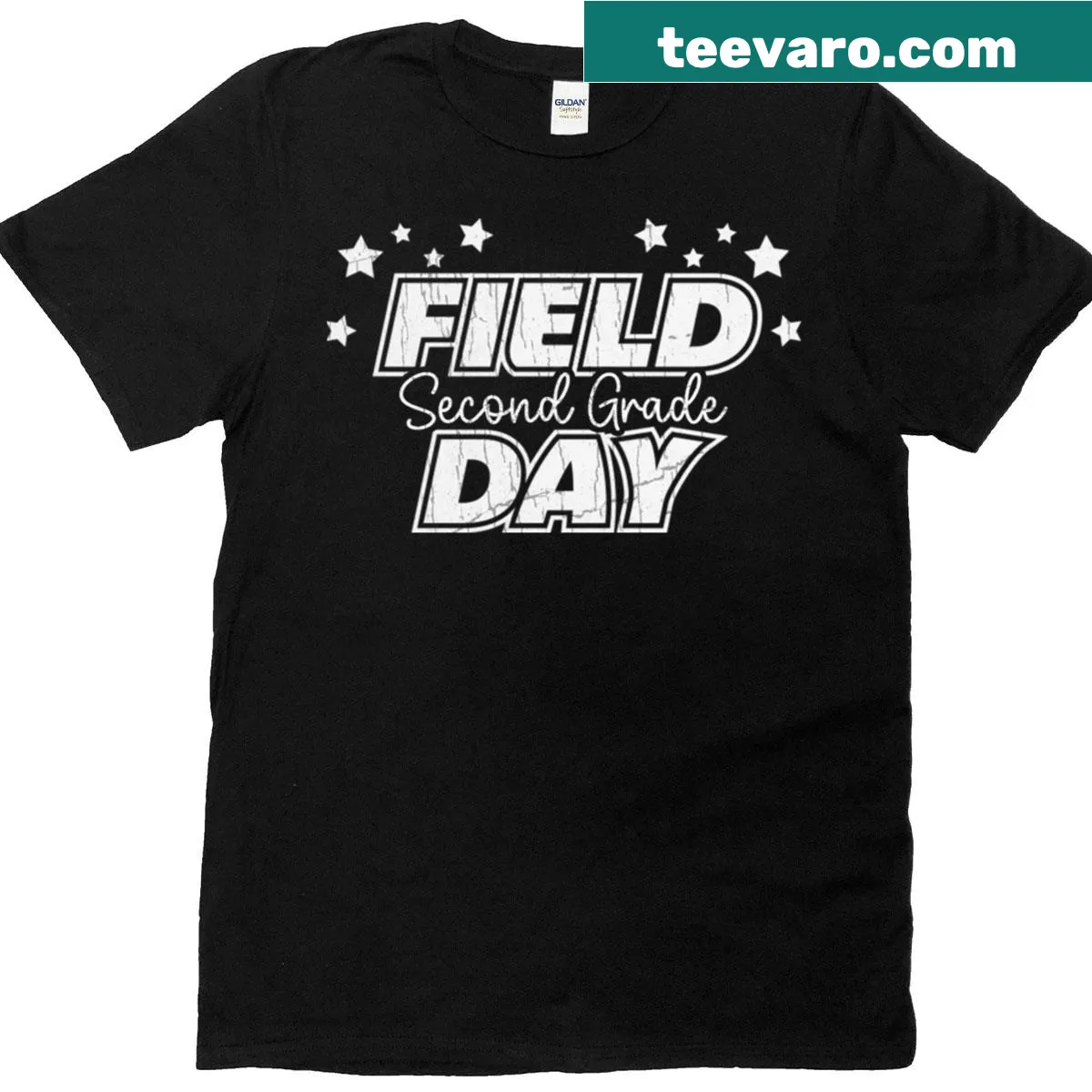 Vintage T-shirt celebrating 2024 Field Day for second grade — on a men's t-shirt