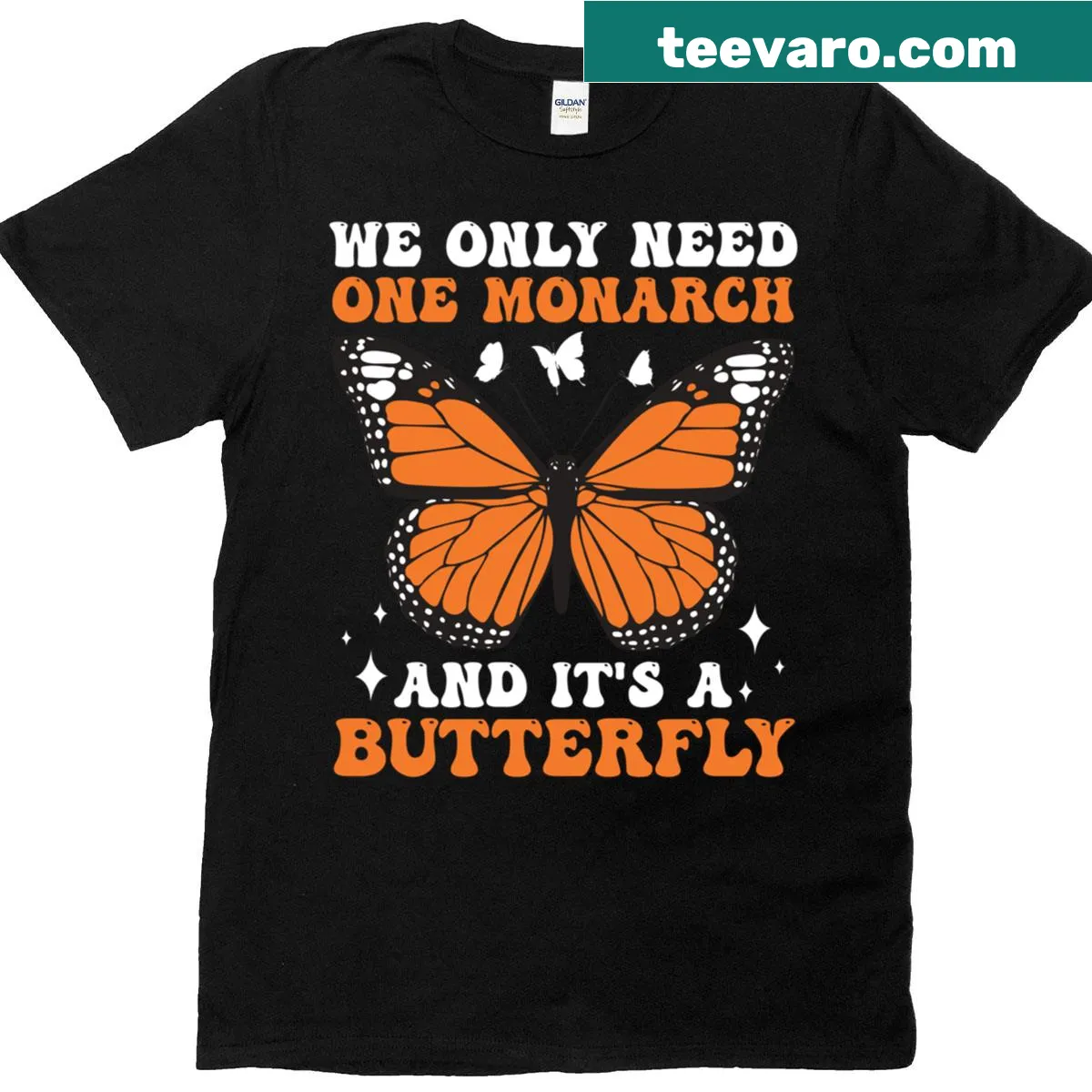Funny T-shirt with butterfly and floral design — on a men's t-shirt