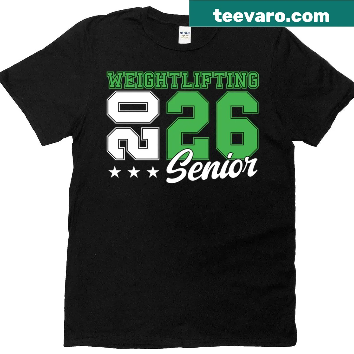 Weightlifting graduation T-shirt for class of 2026 — on a men's t-shirt