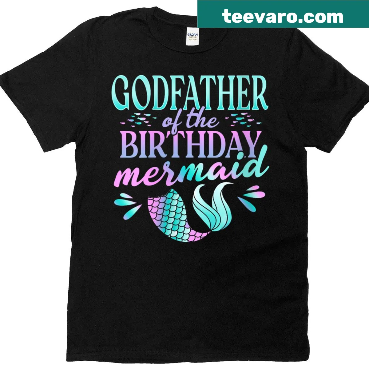 Cute mermaid graphic T-shirt for godfathers — on a men's t-shirt