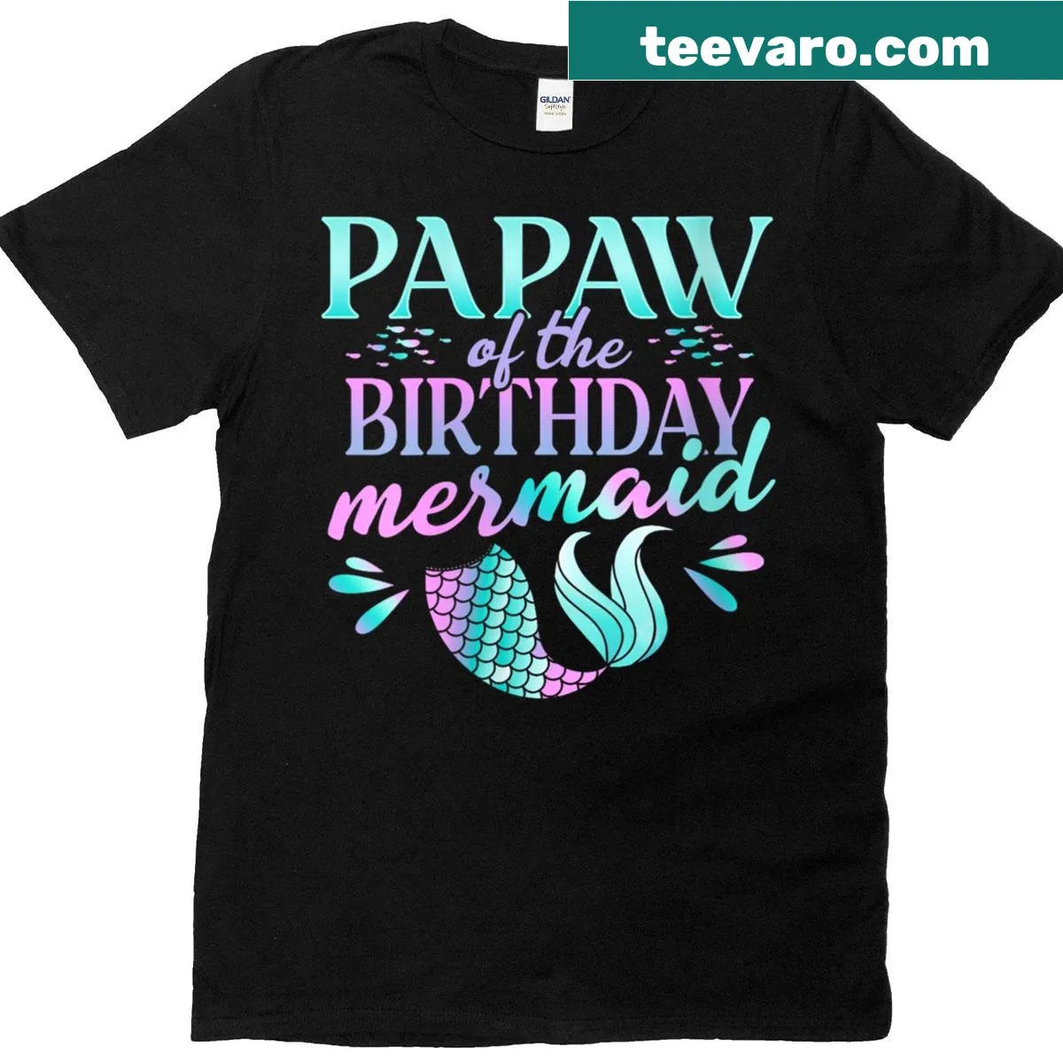 Papaw of the Birthday Mermaid t-shirt for family celebrations — on a men's t-shirt