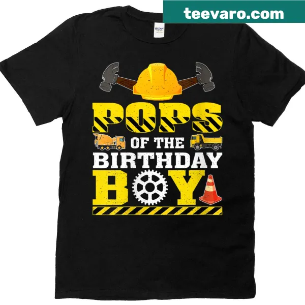 Pops of the Birthday Boy construction-themed t-shirt