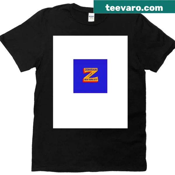 Graphic text reading 'Zohran For NYC' on a T-shirt
