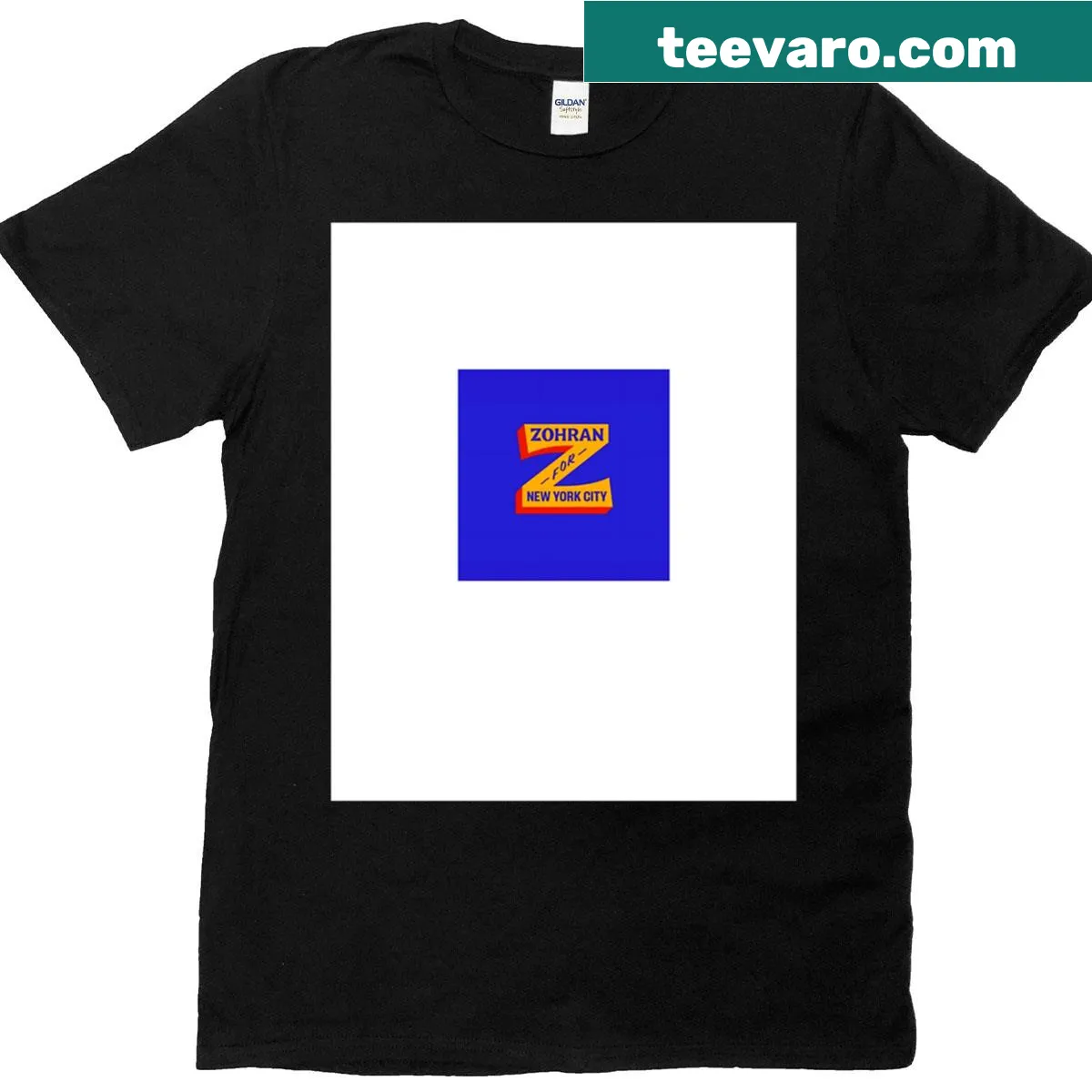 Graphic text reading 'Zohran For NYC' on a T-shirt — on a men's t-shirt