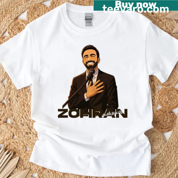 T-shirt promoting Zohran Mamdani's vision for New York City 2025